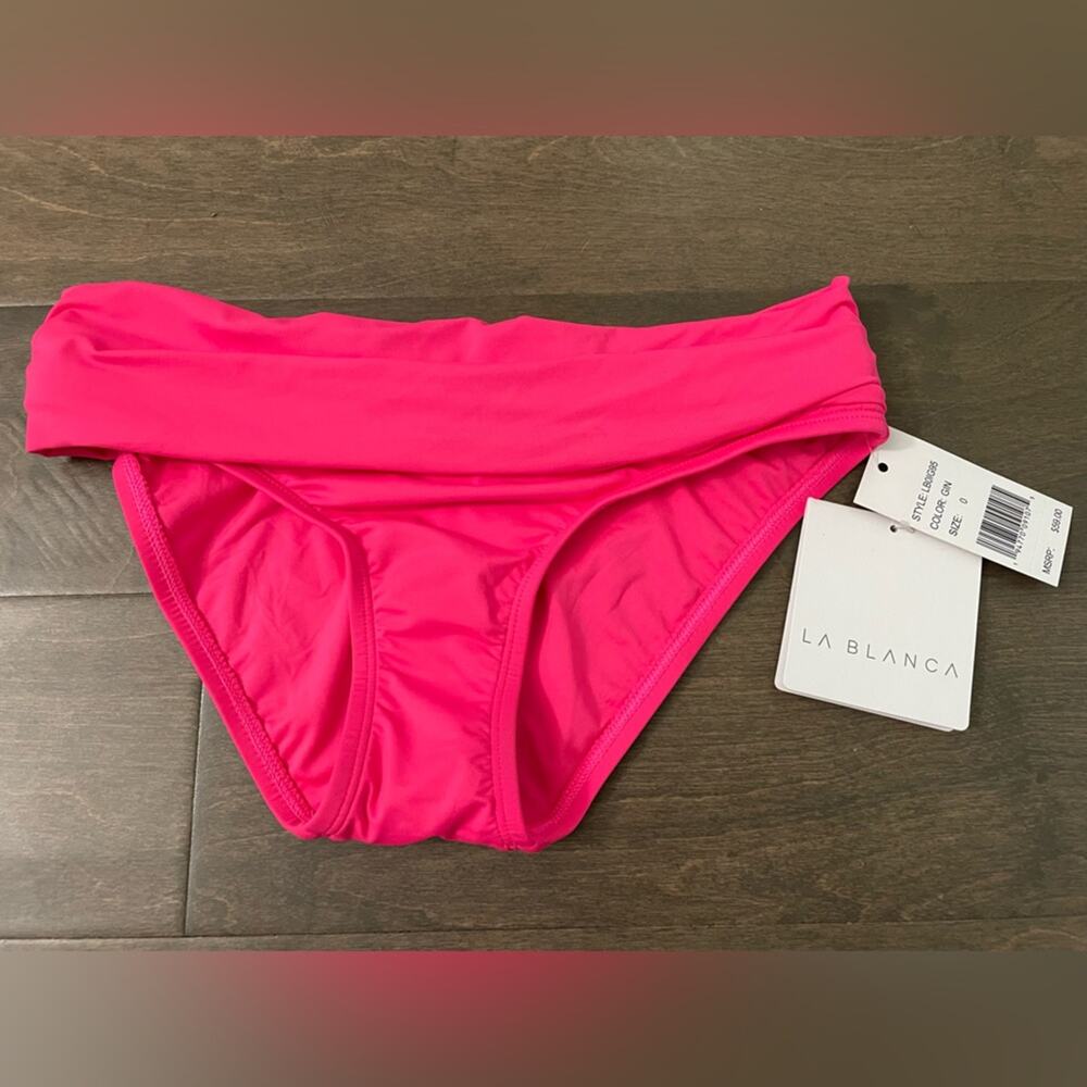 La Blanca Standard Island Goddess Banded Hipster Swimsuit Bottom Pink - size 0